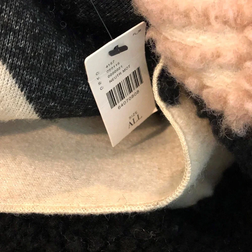 NWT Maeve Anthropologie Dusk & Dawn Capelet Sherpa Colorblock Textured Cape Boho - Picture 8 of 12